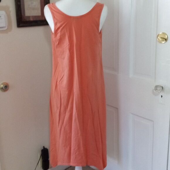 Women's Shark Tail Hem Tank Dress (Size 12) Peachy Orange Color - Picture 2 of 6